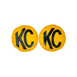 KC HiLiTES Cover; Retro 8" Vinyl Yellow w/ Black KC Soft (pr) 5801