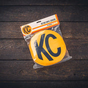 KC HiLiTES Cover; Retro 8" Vinyl Yellow w/ Black KC Soft (pr) 5801