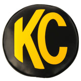 KC HiLiTES 8" Light Cover - Soft Vinyl - Pair - Black / Yellow KC Logo 5802