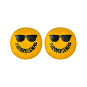 KC HiLiTES Cover; Retro 8" Vinyl Yellow w/ "THE ORIGINAL" Smiley Sunglasses (pr)