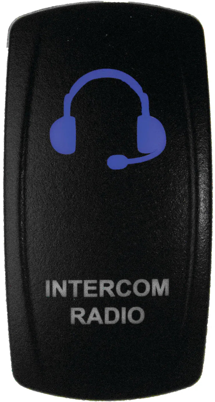 DragonFire Racing Laser-Etched Dual LED Switch - Intercom Radio On/Off - Blue - 04-0126