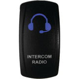 DragonFire Racing Laser-Etched Dual LED Switch - Intercom Radio On/Off - Blue - 04-0126