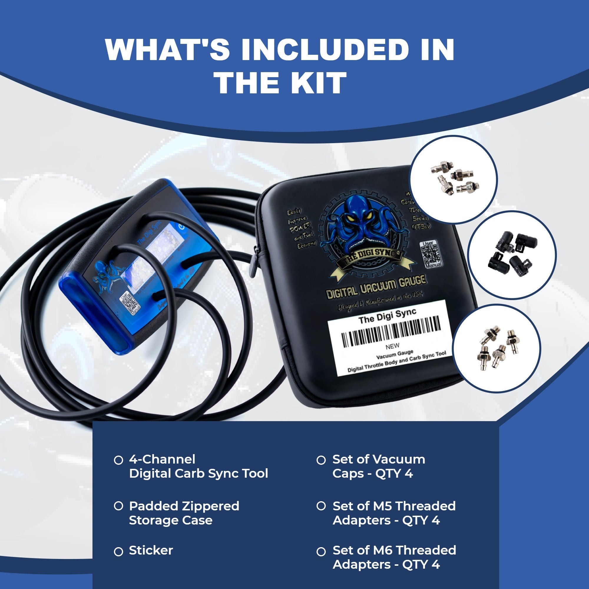 Digi-Sync Multi Channel Throttle Body Carburetor Synchronizer