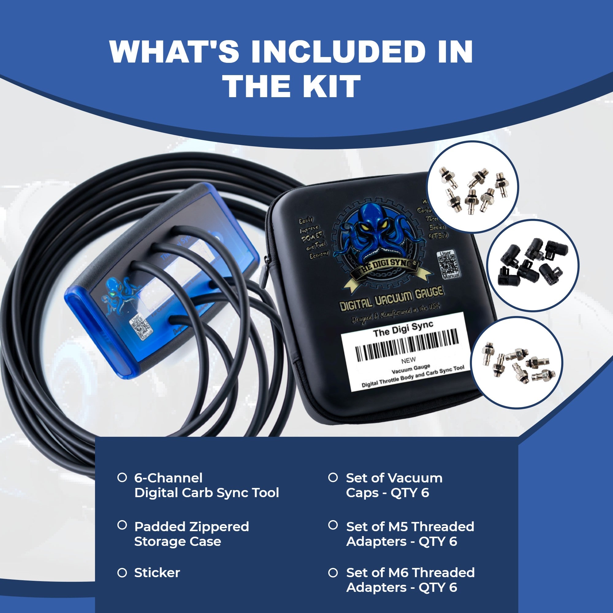 Digi-Sync Multi Channel Throttle Body Carburetor Synchronizer