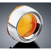 KURYAKYN AMBER CHROME DEEP DISH BEZELS 2010-2017 HARLEY BULLET TURN SIGNALS 2108
