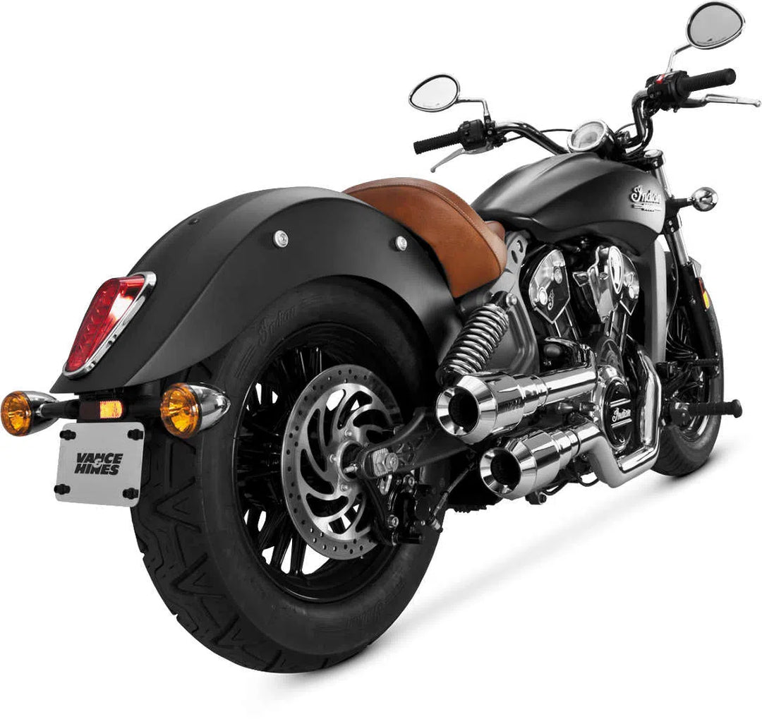 Vance & Hines 18554 Hi-Output Grenades 2 Into 2 Exhaust Chrome For Indian Scout