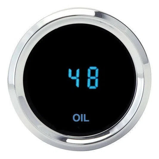 Dakota Digital Universal Round Oil Pressure Gauge Blue Display 0-150psi SLX-03-1