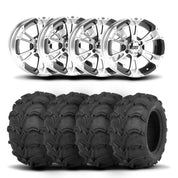 ITP SS112 14" Machined Black Wheels And Mud Lite Tires [27x12-14]