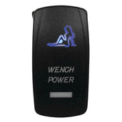 DragonFire Racing Laser-Etched Dual LED Switch - Wench Power - Blue - 04-0078