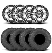 ITP SS212 12" Machined Black Wheels And Mayhem Tires [26x9-12]