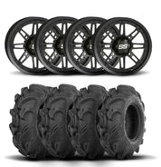 ITP SS216 12" Matte Black Wheels And Mega Mayhem Tires [28x9-12]