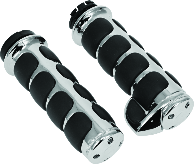 Kuryakyn Chrome ISO Grips With Throttle Boss Dual Cable 6212