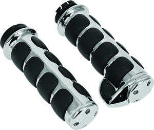 Kuryakyn Chrome ISO Grips With Throttle Boss Dual Cable 6212