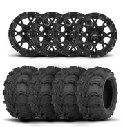 ITP Hurricane 14" Matte Black Wheels And Mud Lite Tires [27x12-14]
