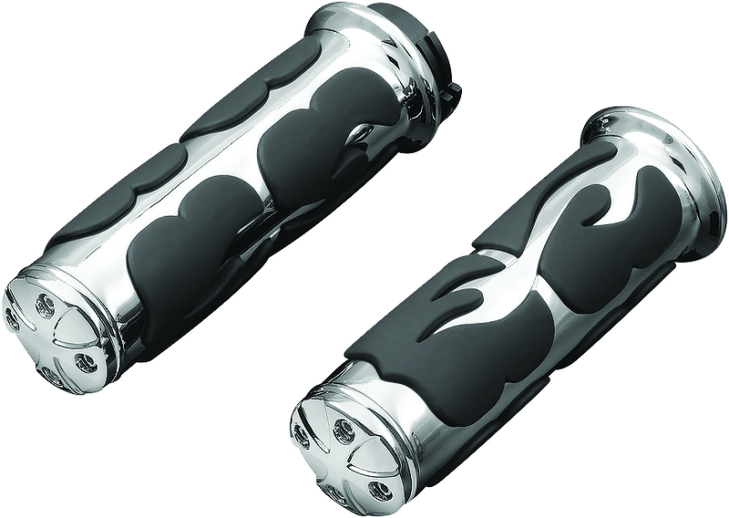 Kuryakyn Chrome ISO Flame Grips Dual Cable 6260
