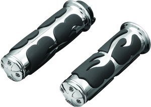 Kuryakyn Chrome ISO Flame Grips Dual Cable 6260
