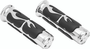 Kuryakyn Chrome ISO Flame Grips Metric Universal 1in 6262