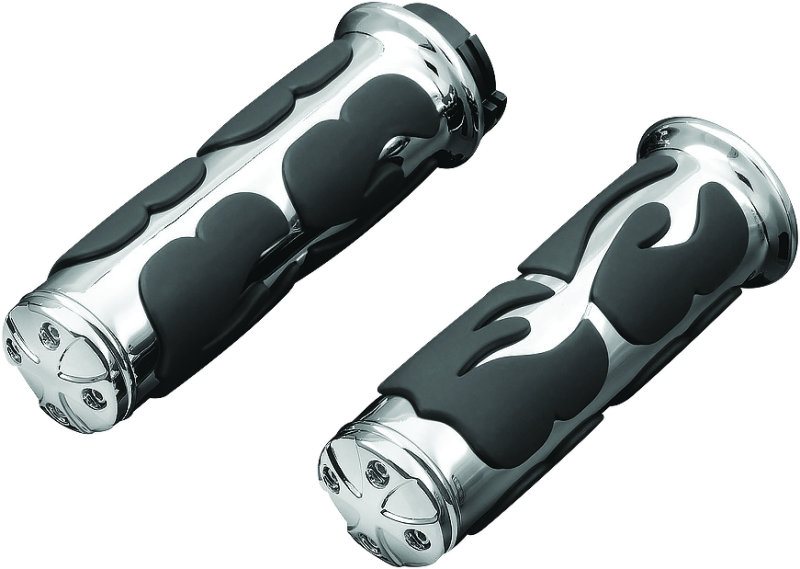 Kuryakyn Chrome ISO Flame Grips Throttle-By-Wire 6269