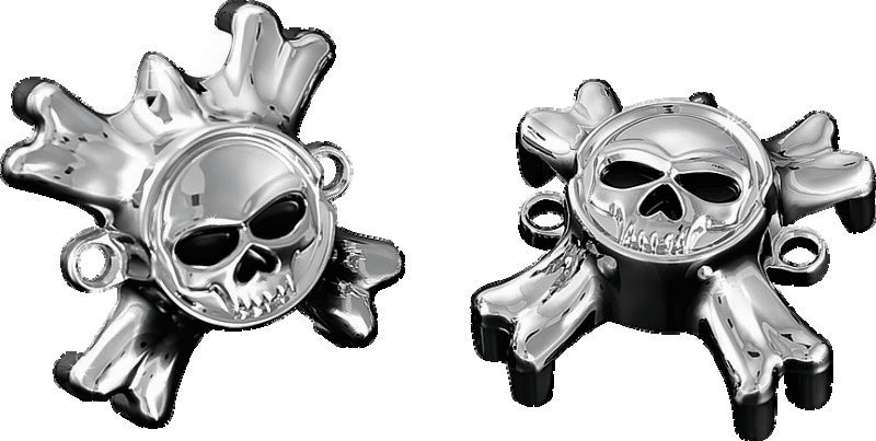 Kuryakyn Chrome Replacement Zombie Grip Emblems With Throttle Boss 6278