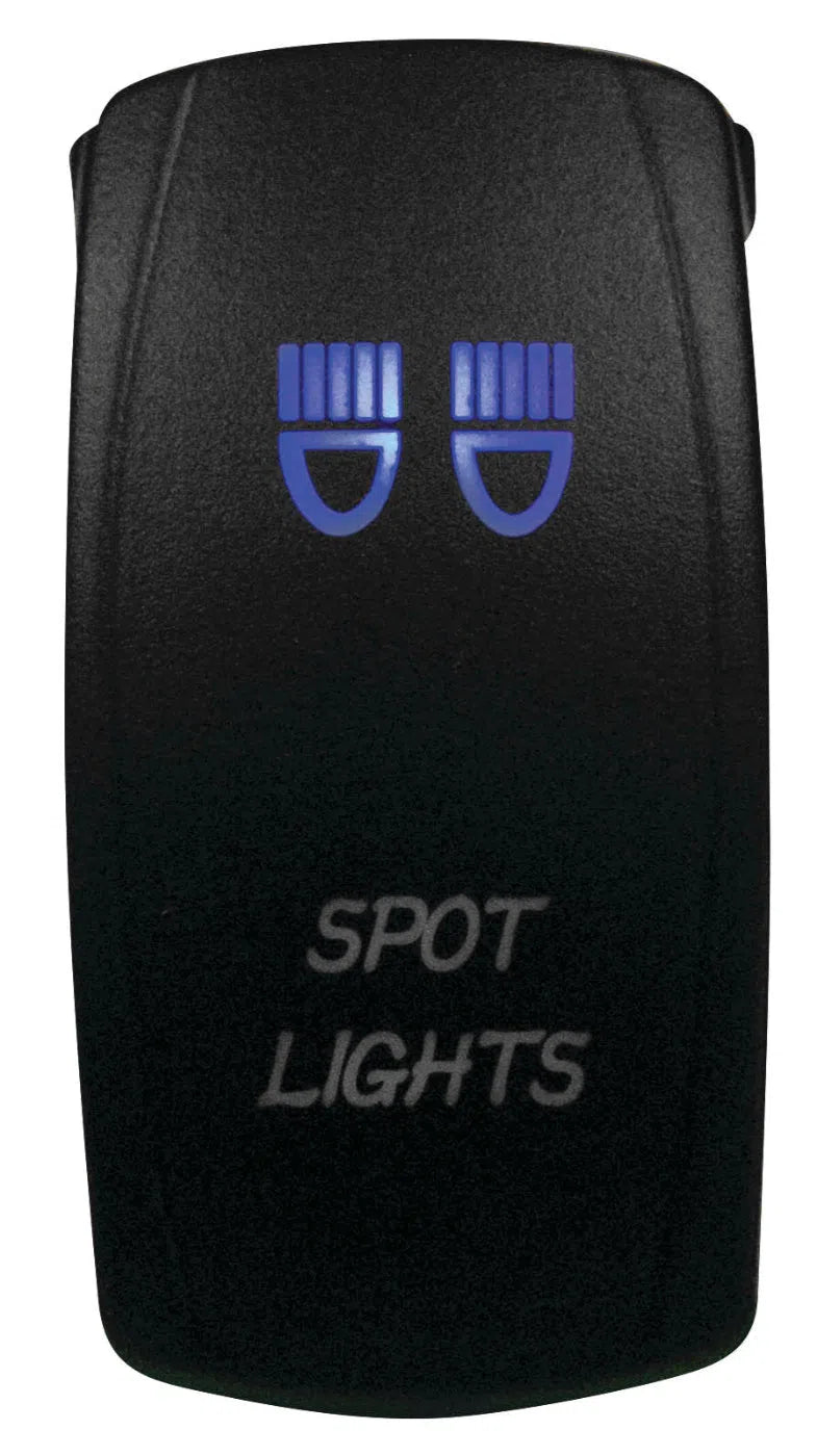 DragonFire Racing Laser-Etched Dual LED Switch - Spot light on/off - Blue - 04-0064