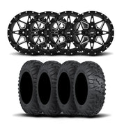 ITP Tornado 15" Matte Black Wheels And Terra Claw Tires [30x10R-15]