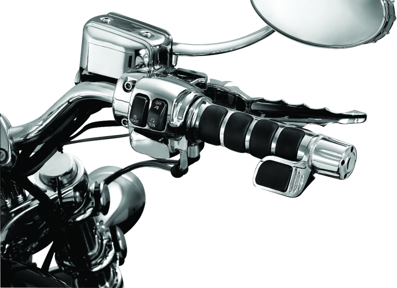 Kuryakyn Chrome ISO Grip With Contoured Throttle Boss Throttle-By-Wire 6343