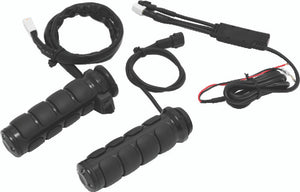 Kuryakyn Chrome Heated ISO Grips Throttle-By-Wire 6470