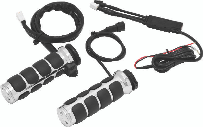Kuryakyn Chrome Heated ISO Grips Dual Cable 6471