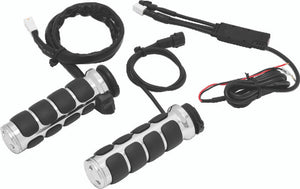 Kuryakyn Chrome Heated ISO Grips Dual Cable 6471