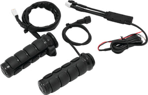 Kuryakyn Gloss Black Heated ISO Grips Throttle-By-Wire 6472