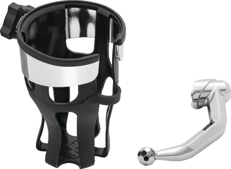 Kuryakyn Chrome Reflex Drink Holder Left-Side Handlebar Mount 6494
