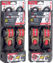 Caliber Retrax 6' Self Rewind Tiedown Strap Kit Pair 13412