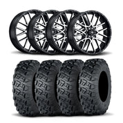 ITP Hurricane 18" Machined Black Wheels And Versa Cross XTR Tires [33x10-18]