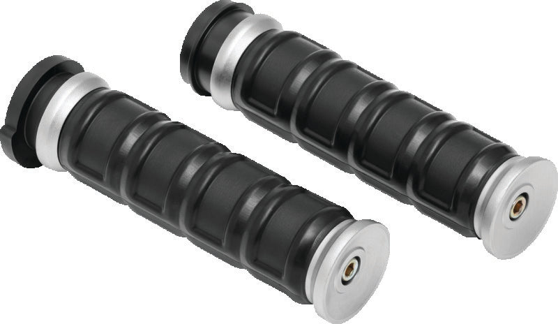 Kuryakyn Silver Dillinger Grips Throttle-By-Wire 6674