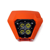 Kit de faros delanteros Baja Designs con carcasa naranja, serie XL80, patrón de puntos, lente transparente 677198