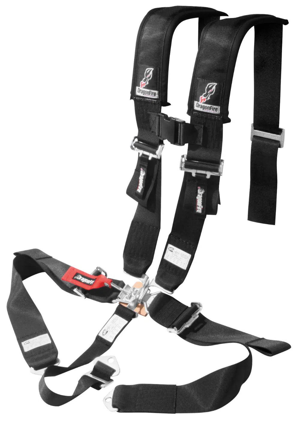 DragonFire Racing Harness Restraint - Black - H Style - 5-Point - 3" Buckle - 14-0037
