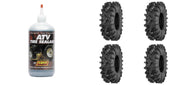 Set of 4 ATV QUADBOSS Tires (QBT673 32x10R-15 Front/Rear) with Sealant