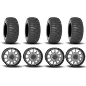 System 3 ST-5 Aluminum Gun Metal Grey 15" Wheels And SS360 Sand/Snow Tires [33x10-15] ,[33x12-15]