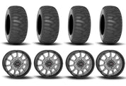 System 3 ST-5 Aluminum Gun Metal Grey 15" Wheels And SS360 Sand/Snow Tires [31x10-15] ,[31x12-15]
