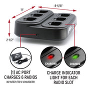 Rugged Radios Handheld Radio 6-Pack Bank Charger