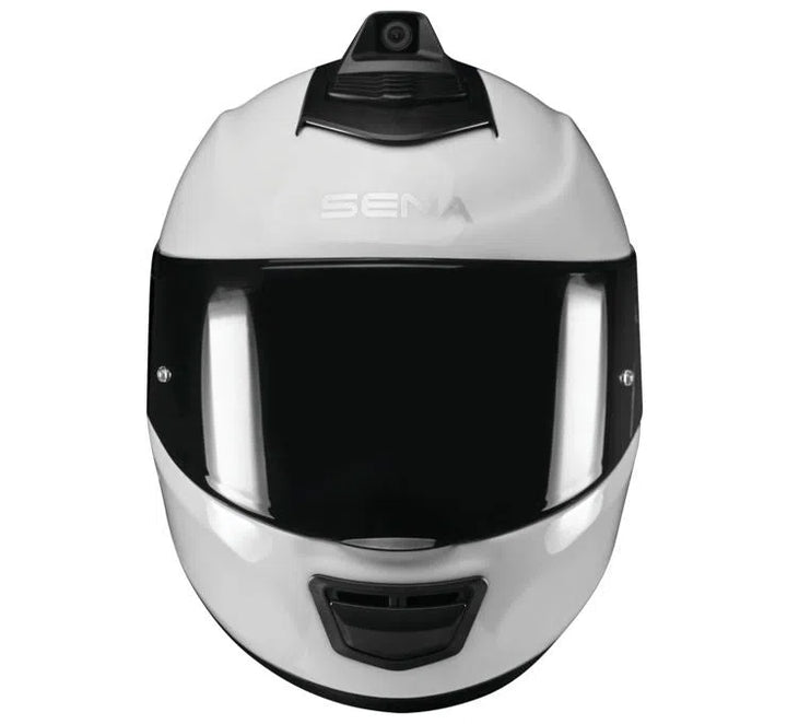 SENA Momentum Pro Dual Bluetooth Camera Helmet Glossy White MD MO-PRO-GW-M-01