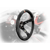 DragonFire Racing Steering Wheel - Sport - Suede - Black - 2.5" offset - 04-0001