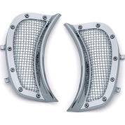 Kuryakyn Mesh Headlight Vent Accents Chrome