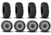 System 3 SB-6 Beadlock Gun Metal Grey 15" Wheels And XTR370 Tires [30x10-15]