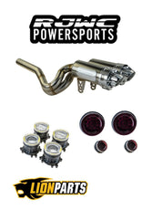 RJWC Mud Edition Dual Slip On Exhaust With Front/Rear Lights For Can Am Renegade XMR
