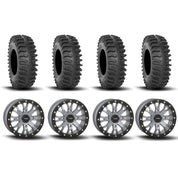 System 3 SB-4 Beadlock Cement Grey 15" Wheels And XT400 Tires [35x10R-15]