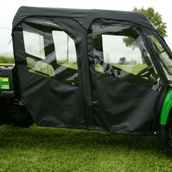 Falcon Ridge Black Canvas Soft Doors With Zipper For John Deere Gator S4 Crew 2012-2022