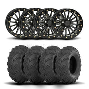 ITP SD Single 14" Matte Black Wheels And Mud Lite Tires [30x10-14]
