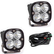 Baja Designs Auxiliary LED Light Pod Pair Squadron Racer Series Spot Pattern Clear Lens Universal 727801