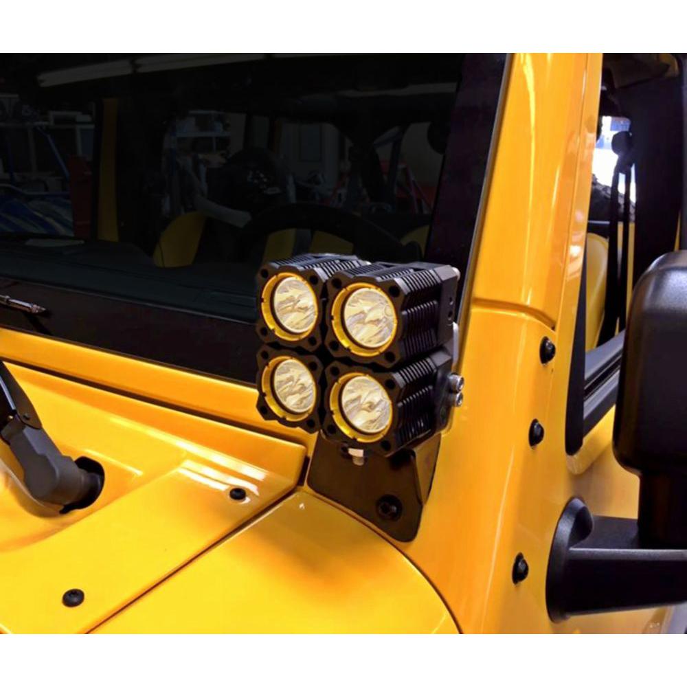 KC HiLiTES Bracket Set - Light Mount - Windshield - Pillar Mount - Pair - for 07-18 Jeep JK